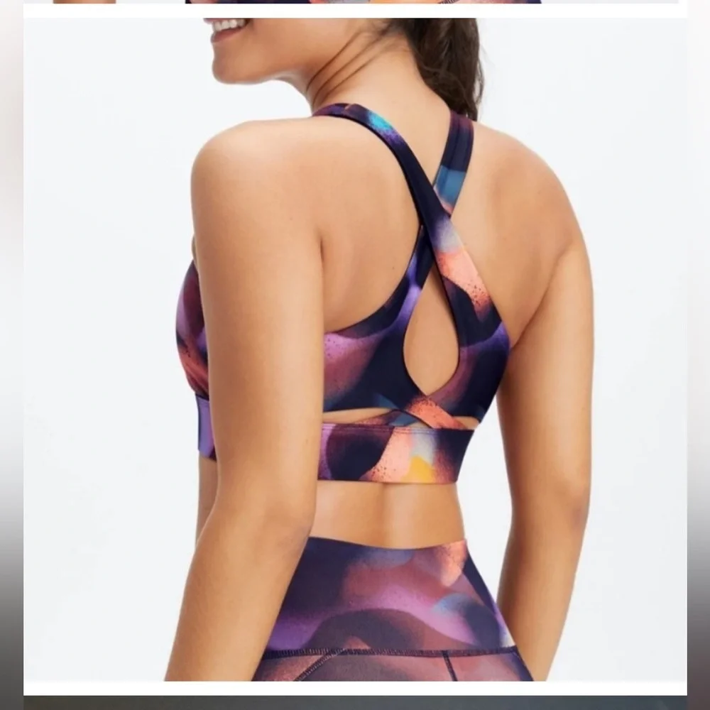 Fabletics No Bounce Sports Bra in Meltdown sz LARGE NWT
